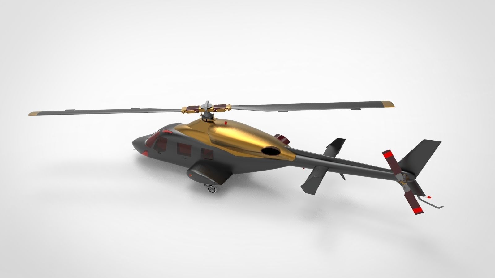 Bell 222 3D model_4
