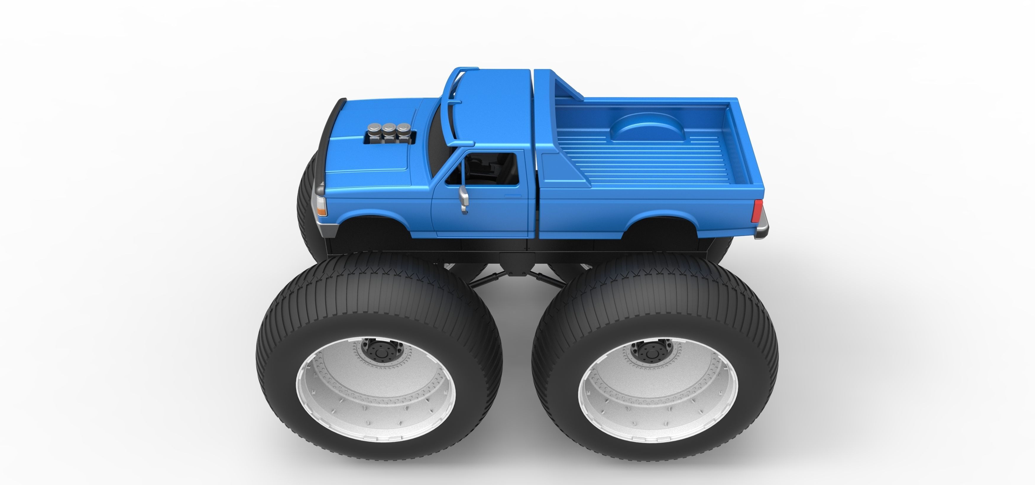 Vintage Monster Truck Scale 1 to 25 3D print model_9