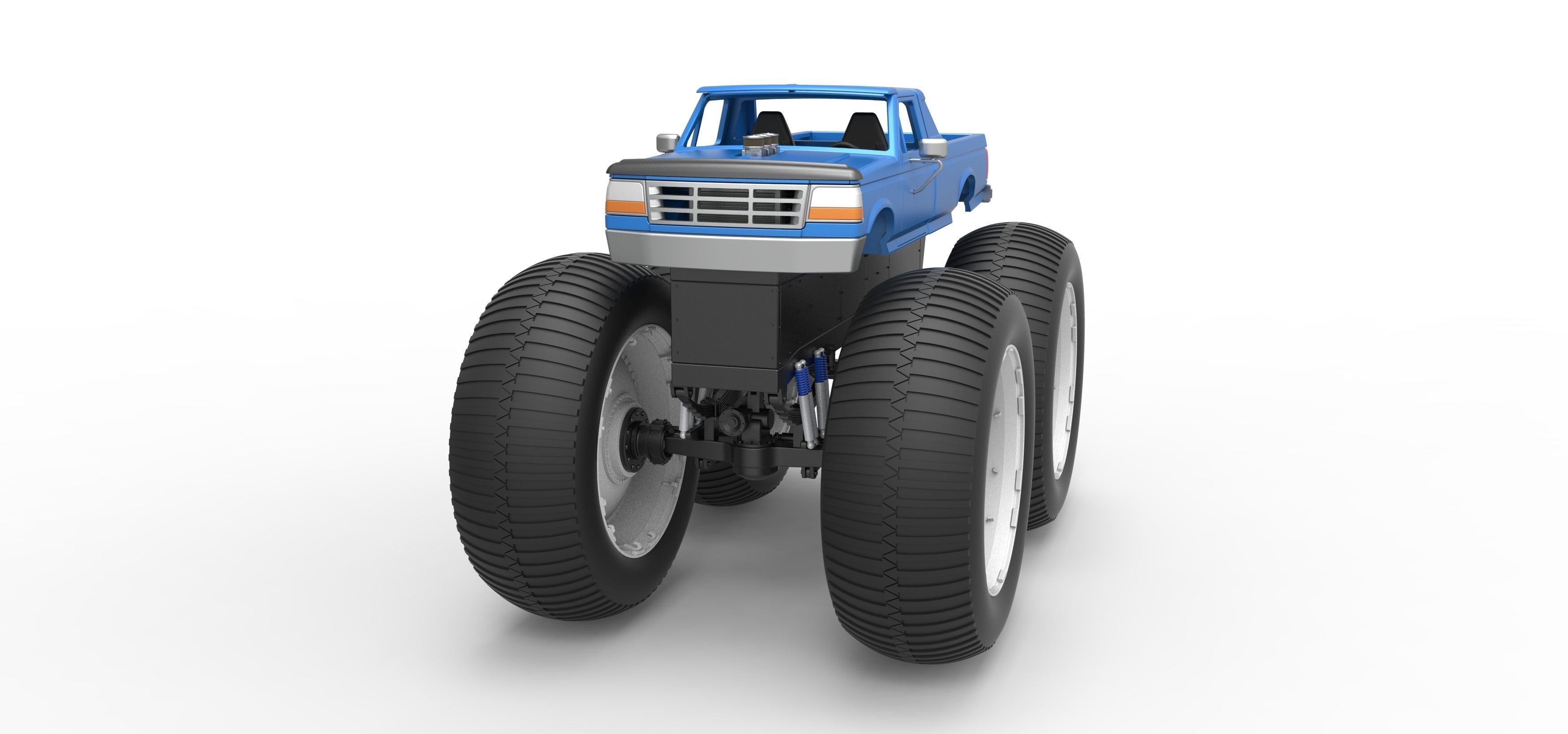 Vintage Monster Truck Scale 1 to 25 3D print model_4