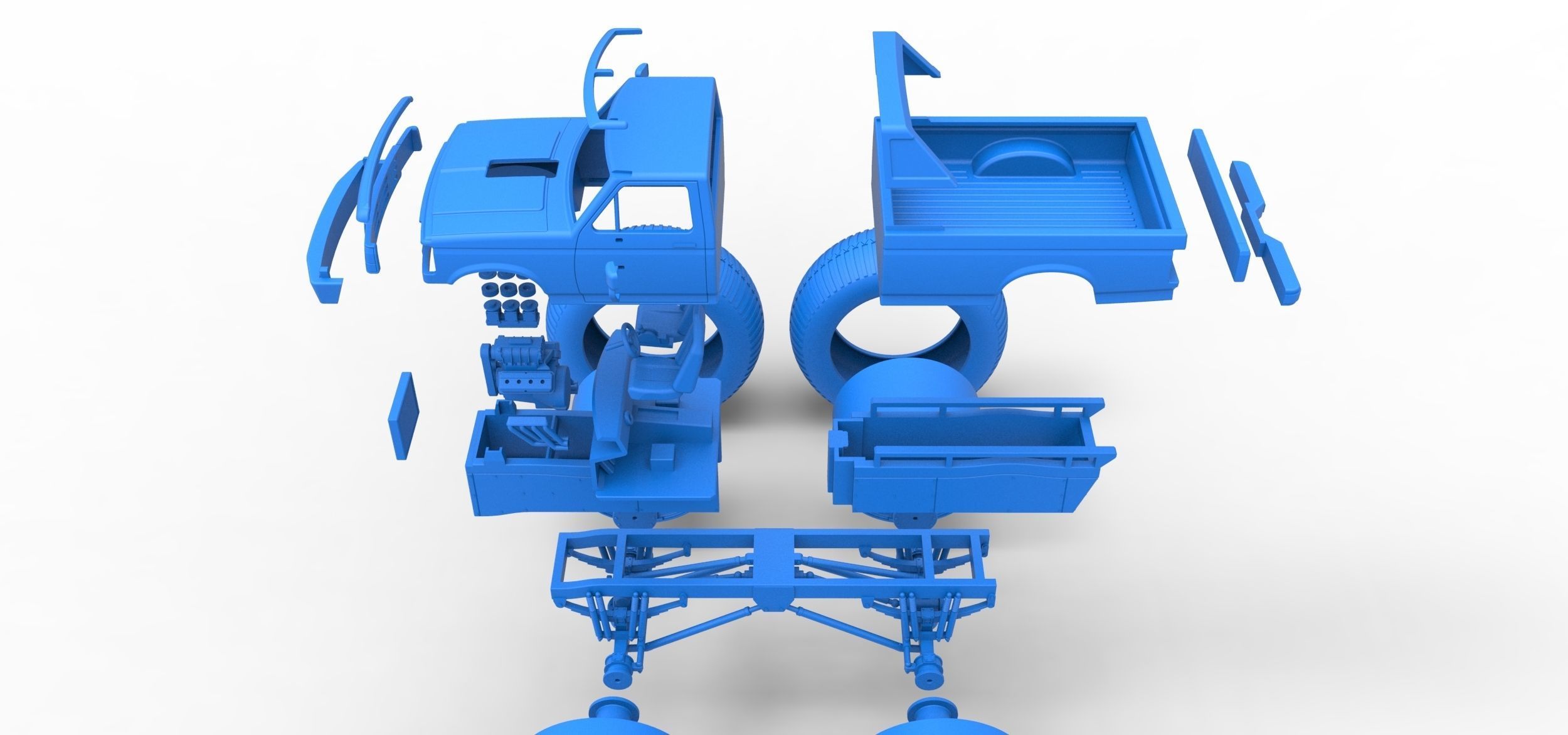 Vintage Monster Truck Scale 1 to 25 3D print model_39