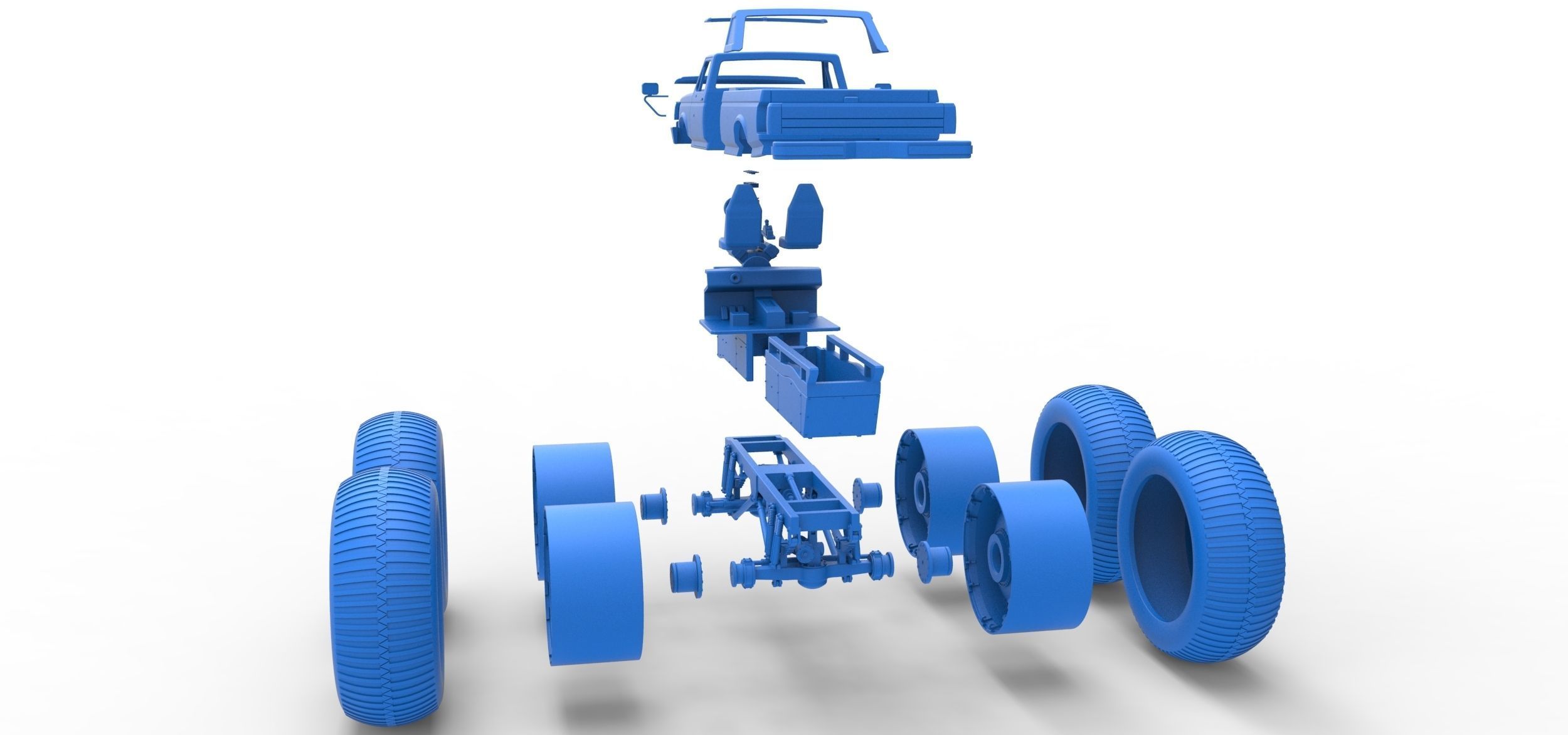 Vintage Monster Truck Scale 1 to 25 3D print model_41