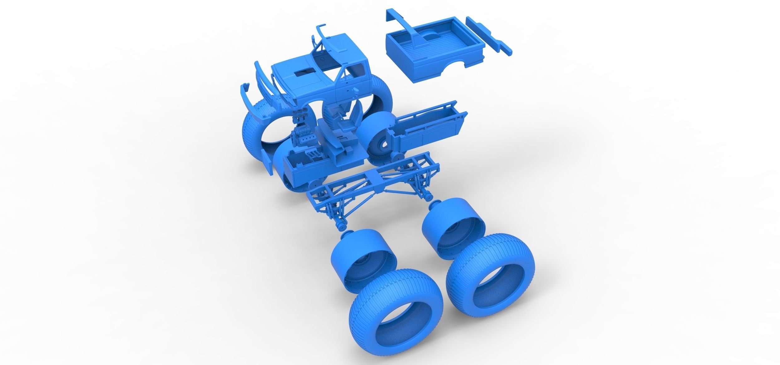 Vintage Monster Truck Scale 1 to 25 3D print model_34