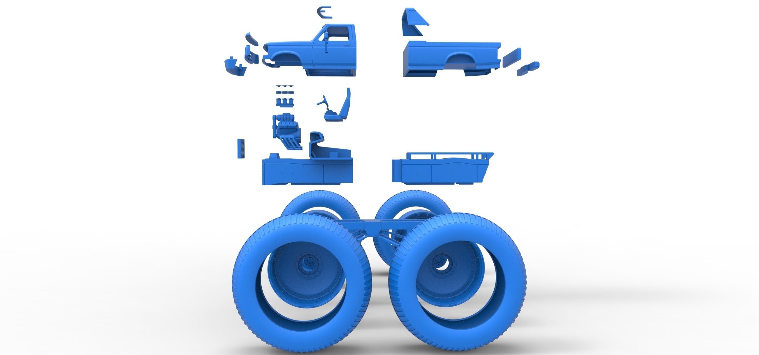 Vintage Monster Truck Scale 1 to 25 3D print model_38