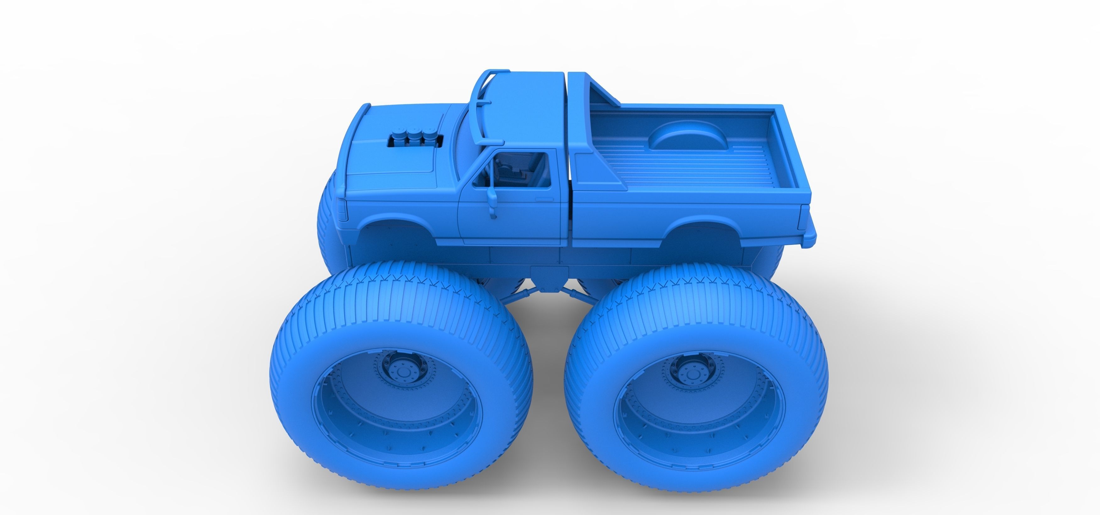 Vintage Monster Truck Scale 1 to 25 3D print model_25