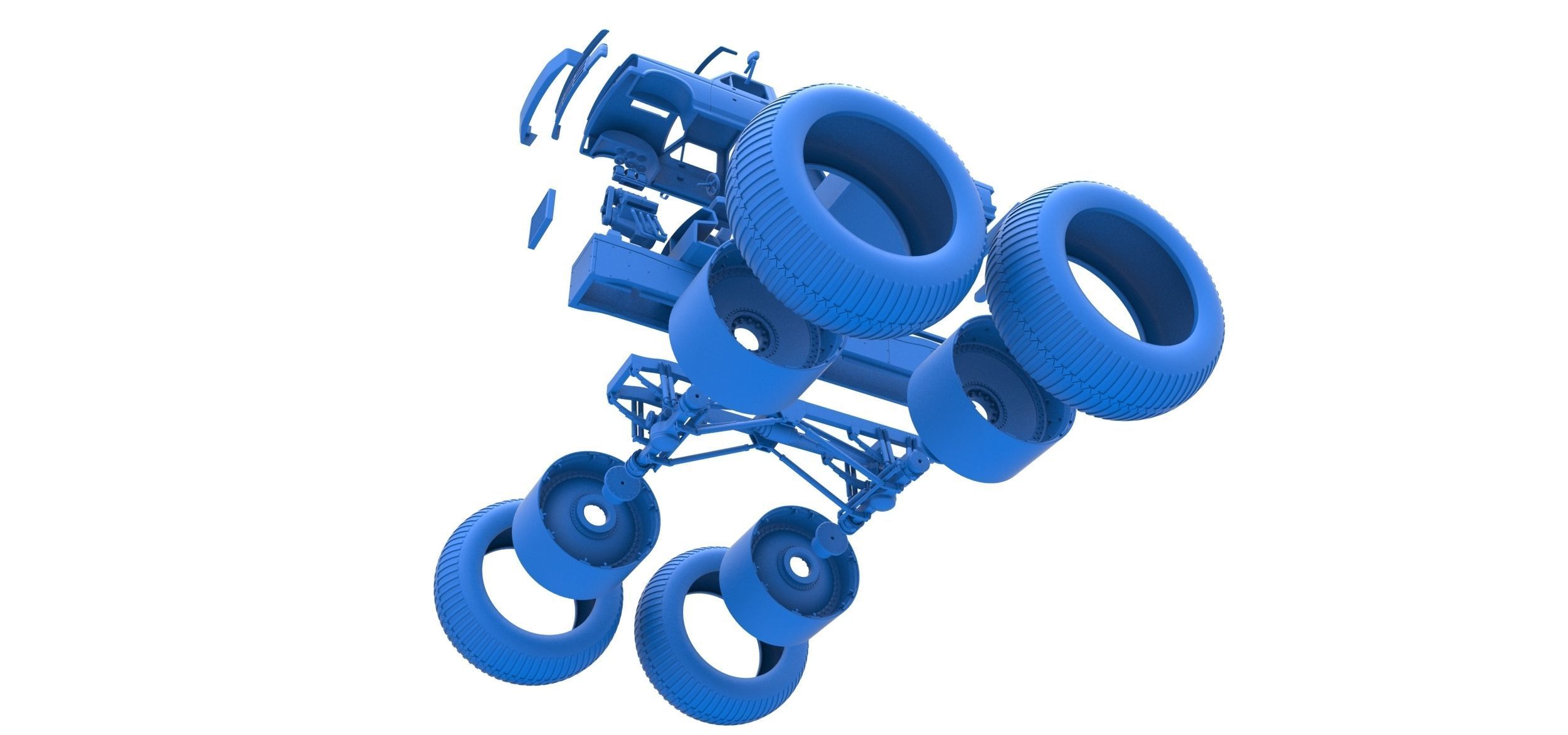 Vintage Monster Truck Scale 1 to 25 3D print model_35