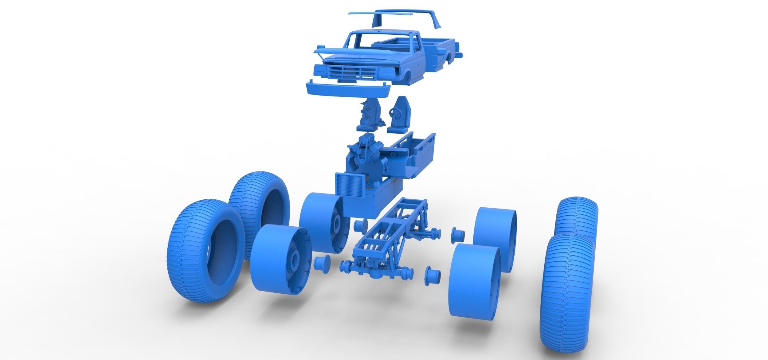 Vintage Monster Truck Scale 1 to 25 3D print model_36