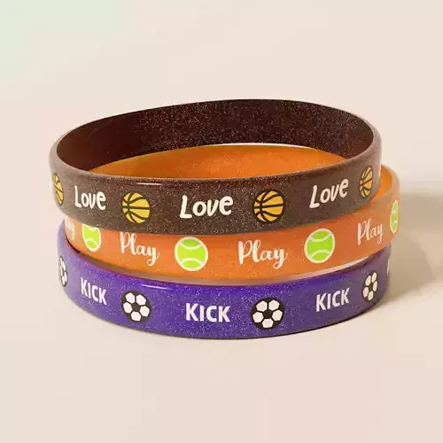 Silicone Wristband Low-poly 3D model