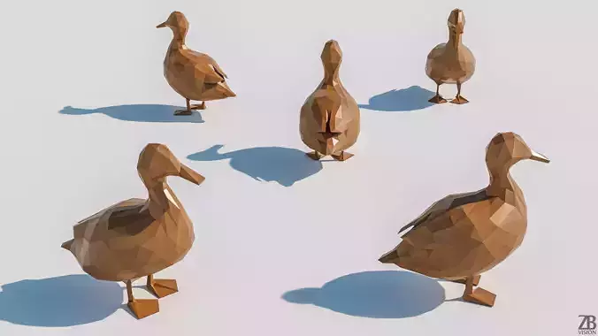 Lowpoly Duck 001 3D model