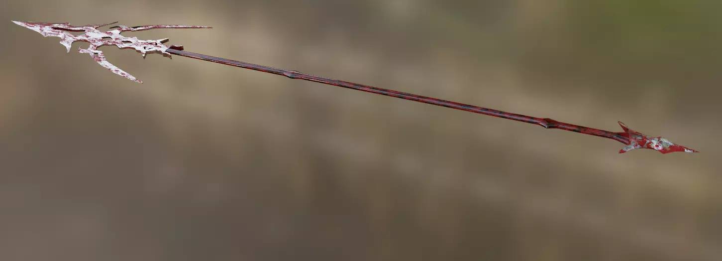 Dragoon Spear Low-poly 3D model_0