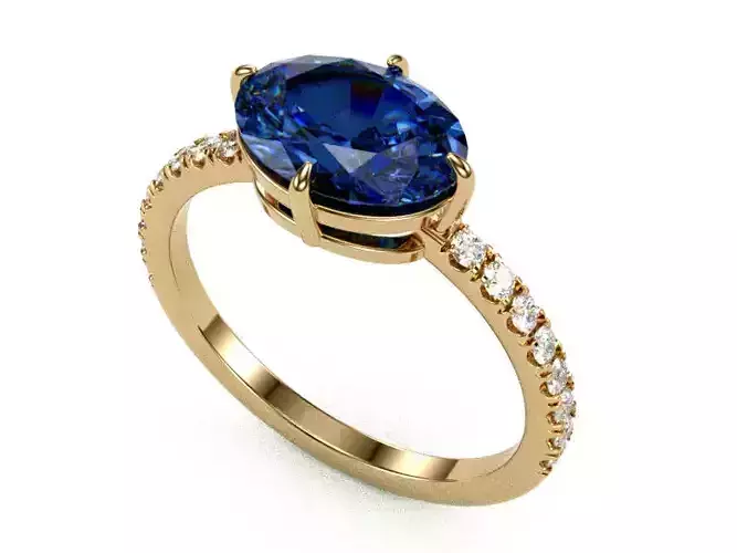 Woman Ring Oval Yellow Gold CW-2307-001