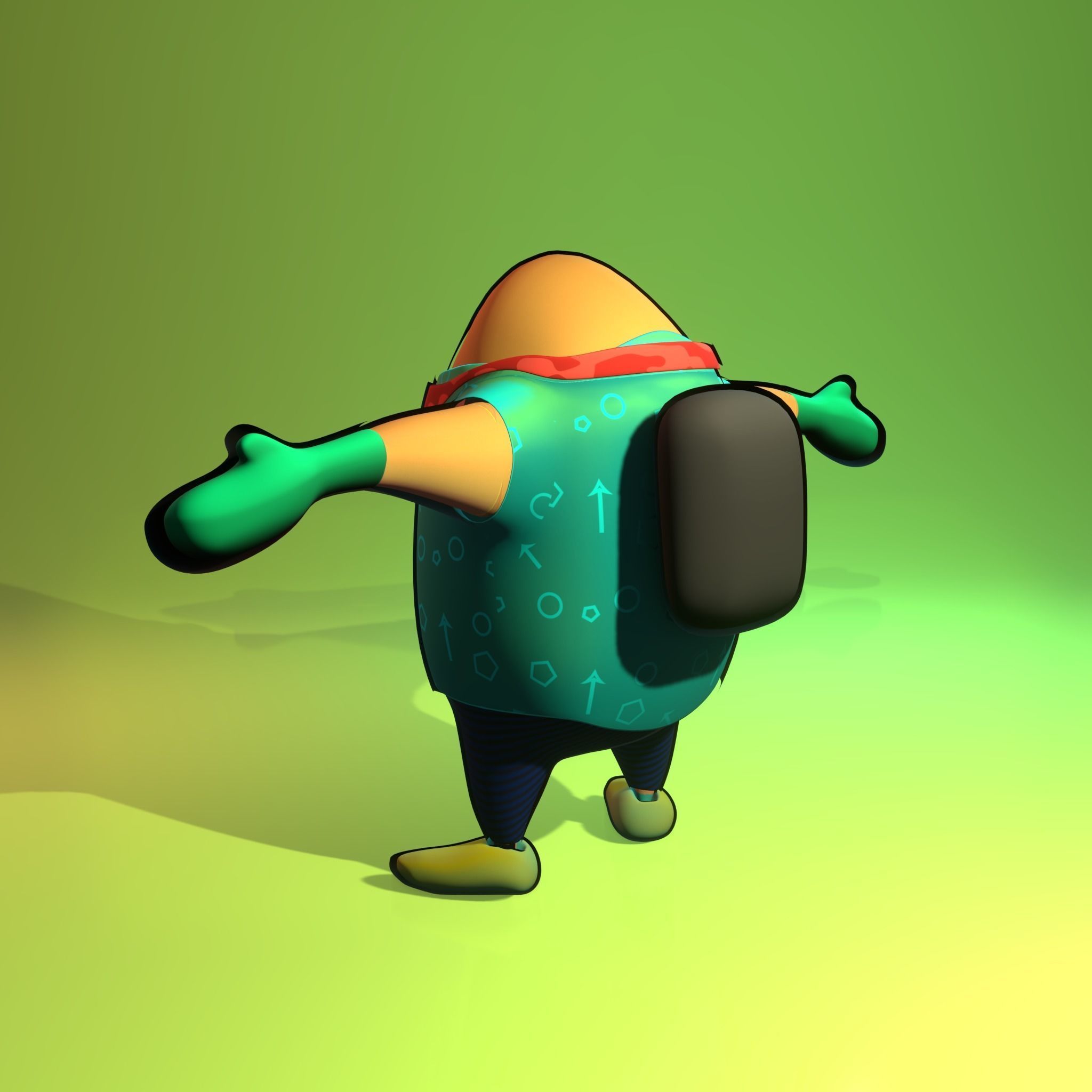 Toon Style 3D Character Low-poly 3D model_14