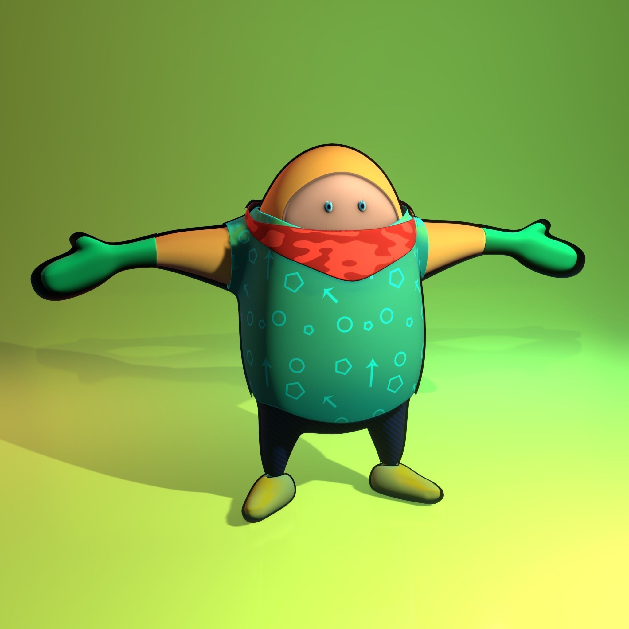Toon Style 3D Character Low-poly 3D model_25