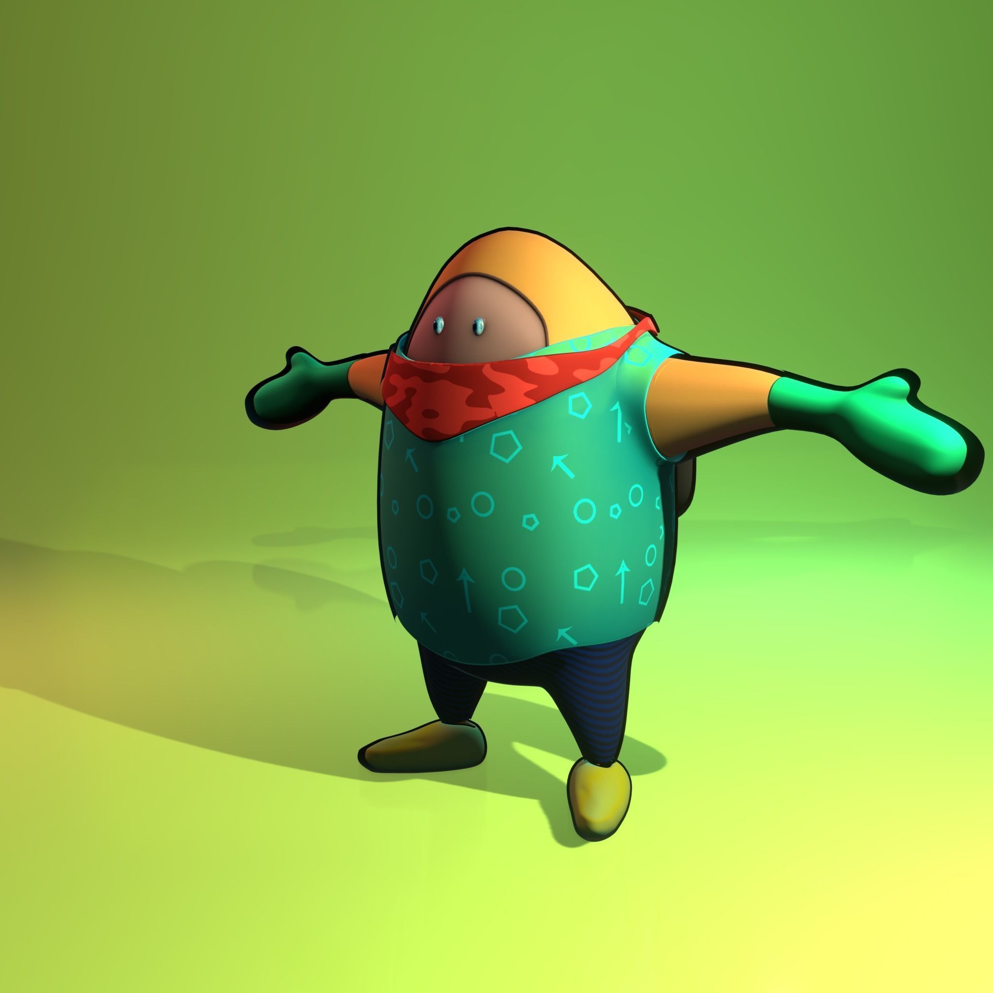 Toon Style 3D Character Low-poly 3D model_20