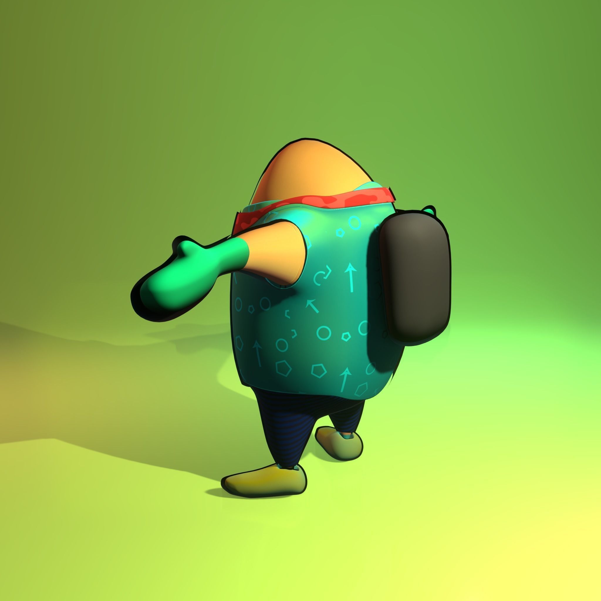 Toon Style 3D Character Low-poly 3D model_15