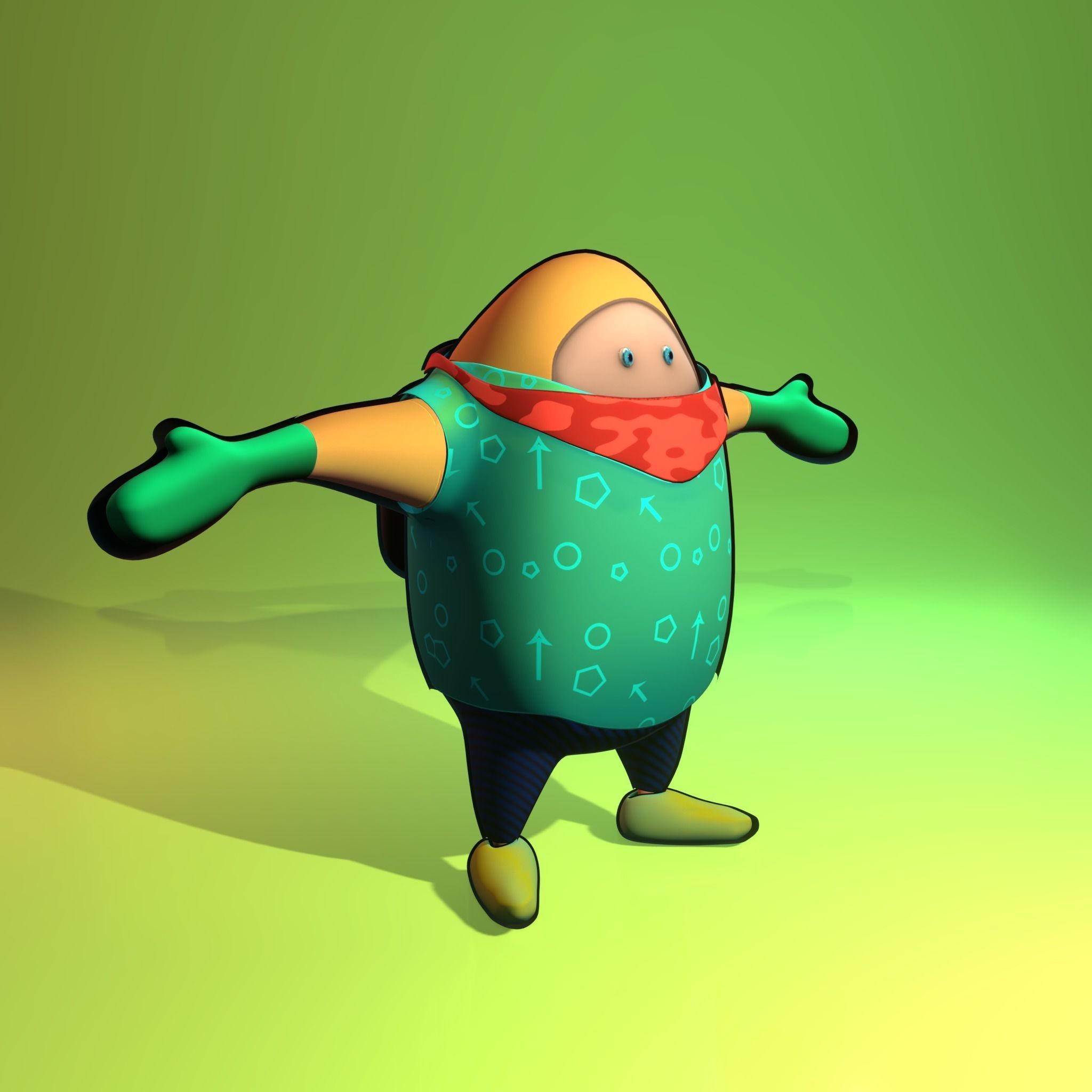 Toon Style 3D Character Low-poly 3D model_3