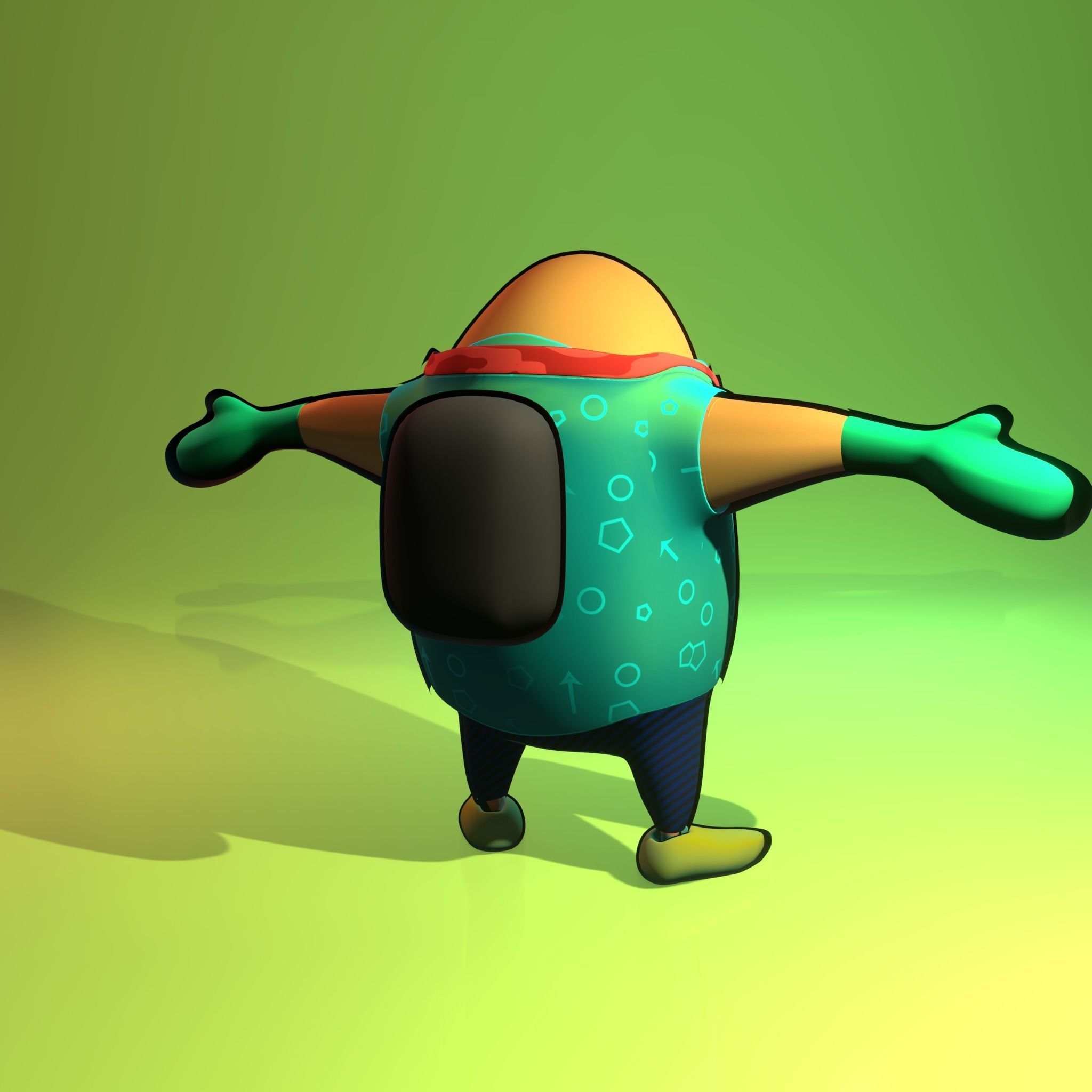 Toon Style 3D Character Low-poly 3D model_11