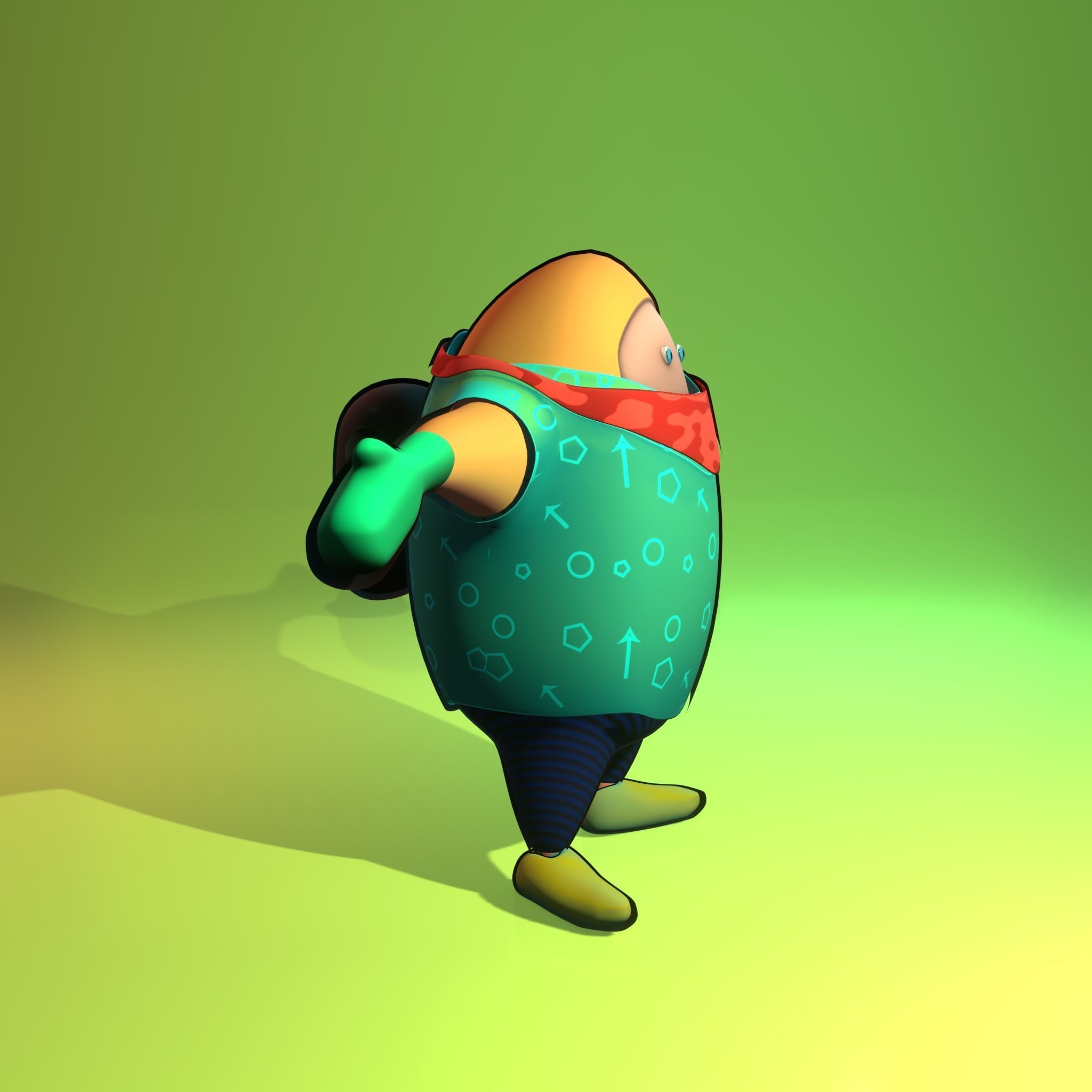 Toon Style 3D Character Low-poly 3D model_4