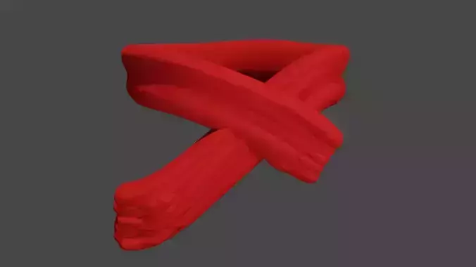 Red Scarf Free low-poly 3D model