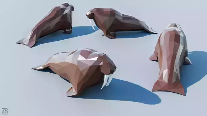 Lowpoly Walrus 3D model