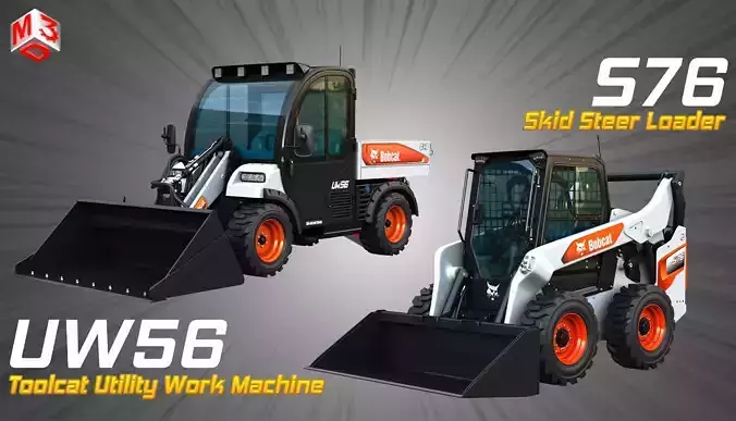 UW56 Toolcat - S76 Skid Steer Loader 2 in 1 3D Model Collection