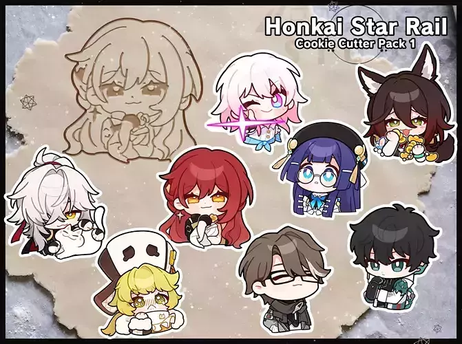 Honkai Star Rail Cookie Cutters Pack 1