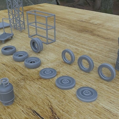 INDOOR MECHANIC ASSETS 1-35 SUPPORTED STL 3D print model 4