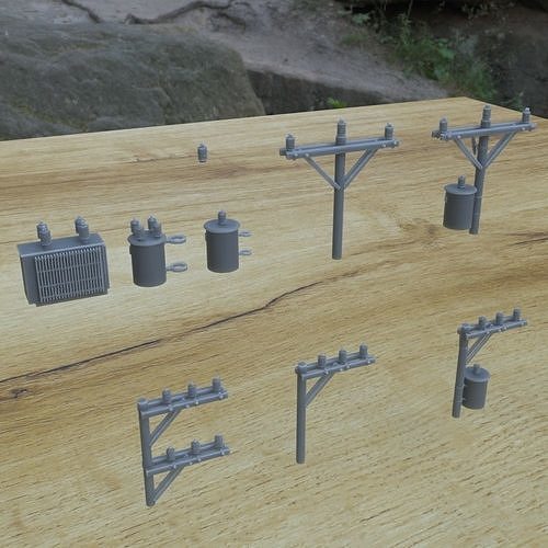OUTDOOR POLE ASSETS 1-35 FOR DIORAMA SUPPORTED STL 3D print model