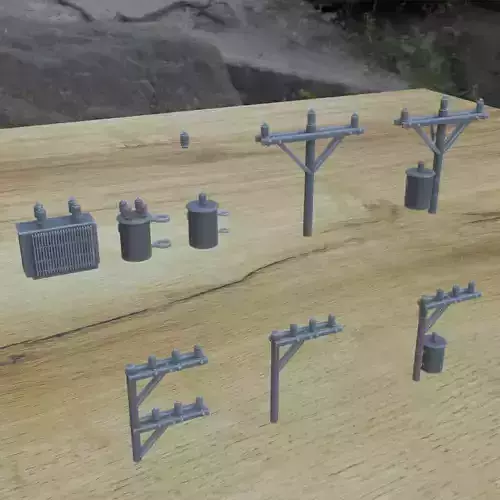 OUTDOOR POLE ASSETS 1-35 FOR DIORAMA SUPPORTED STL 3D print model