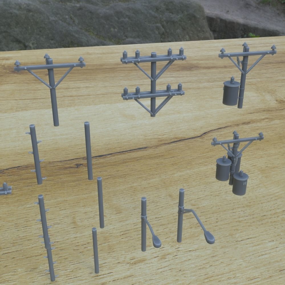 OUTDOOR POLE ASSETS 1-35 FOR DIORAMA SUPPORTED STL 3D print model_3