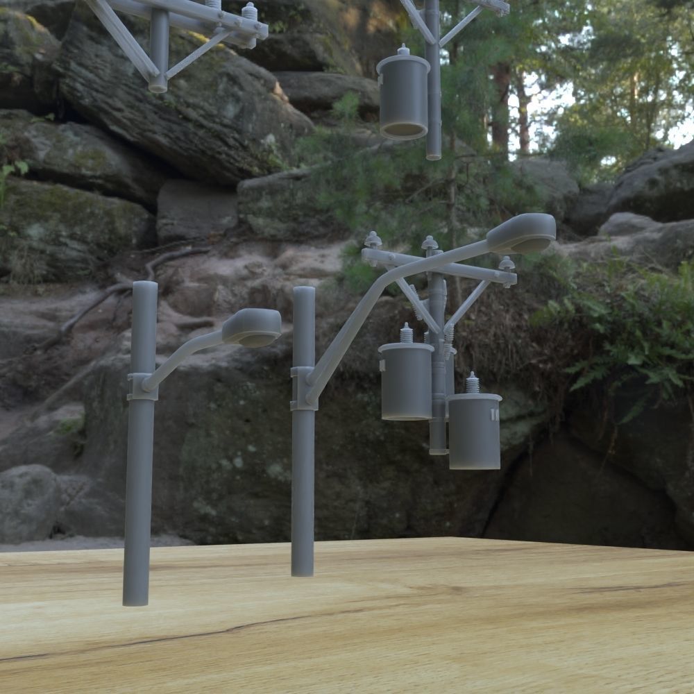 OUTDOOR POLE ASSETS 1-35 FOR DIORAMA SUPPORTED STL 3D print model_4