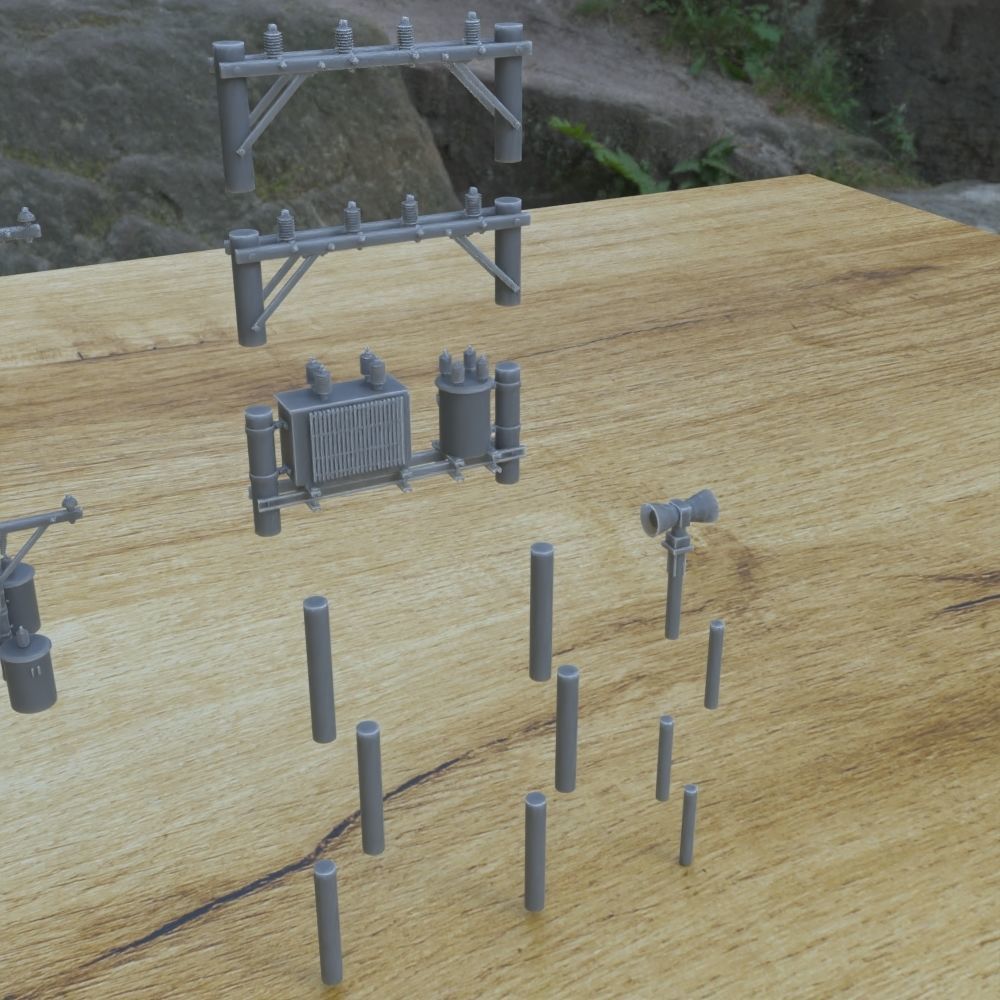 OUTDOOR POLE ASSETS 1-35 FOR DIORAMA SUPPORTED STL 3D print model_6
