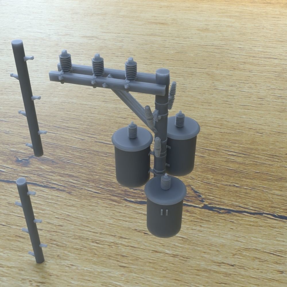 OUTDOOR POLE ASSETS 1-35 FOR DIORAMA SUPPORTED STL 3D print model_5