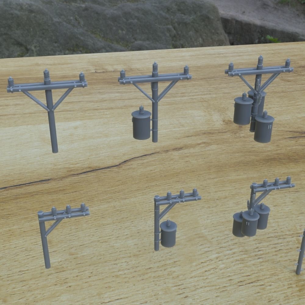 OUTDOOR POLE ASSETS 1-35 FOR DIORAMA SUPPORTED STL 3D print model_2