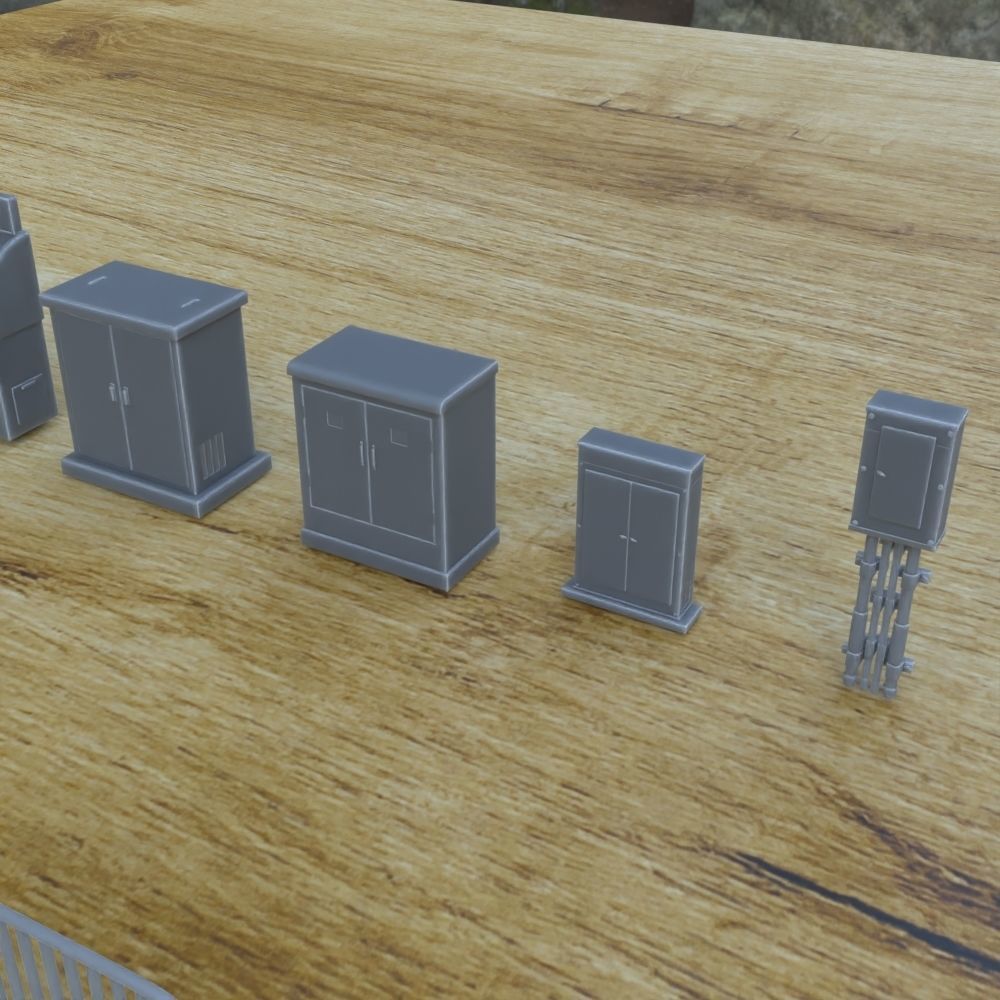 STREET ASSETS 1-35 FOR DIORAMA SUPPORTED STL 3D print model_5