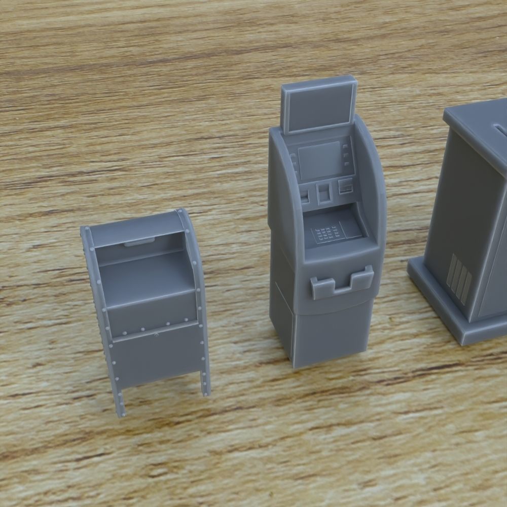 STREET ASSETS 1-35 FOR DIORAMA SUPPORTED STL 3D print model_4