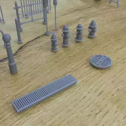 STREET ASSETS 1-35 FOR DIORAMA SUPPORTED STL