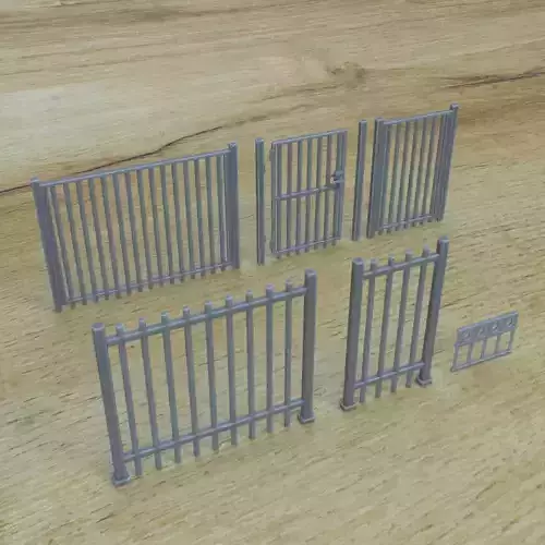 WALL FENCE ASSETS 1-35 FOR DIORAMA SUPPORTED STL