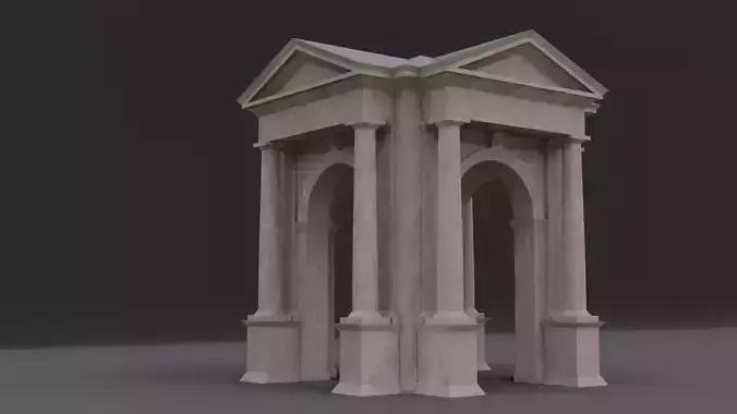 Arched portico in the mas  Doric order with freestanding columns Low-poly 3D model
