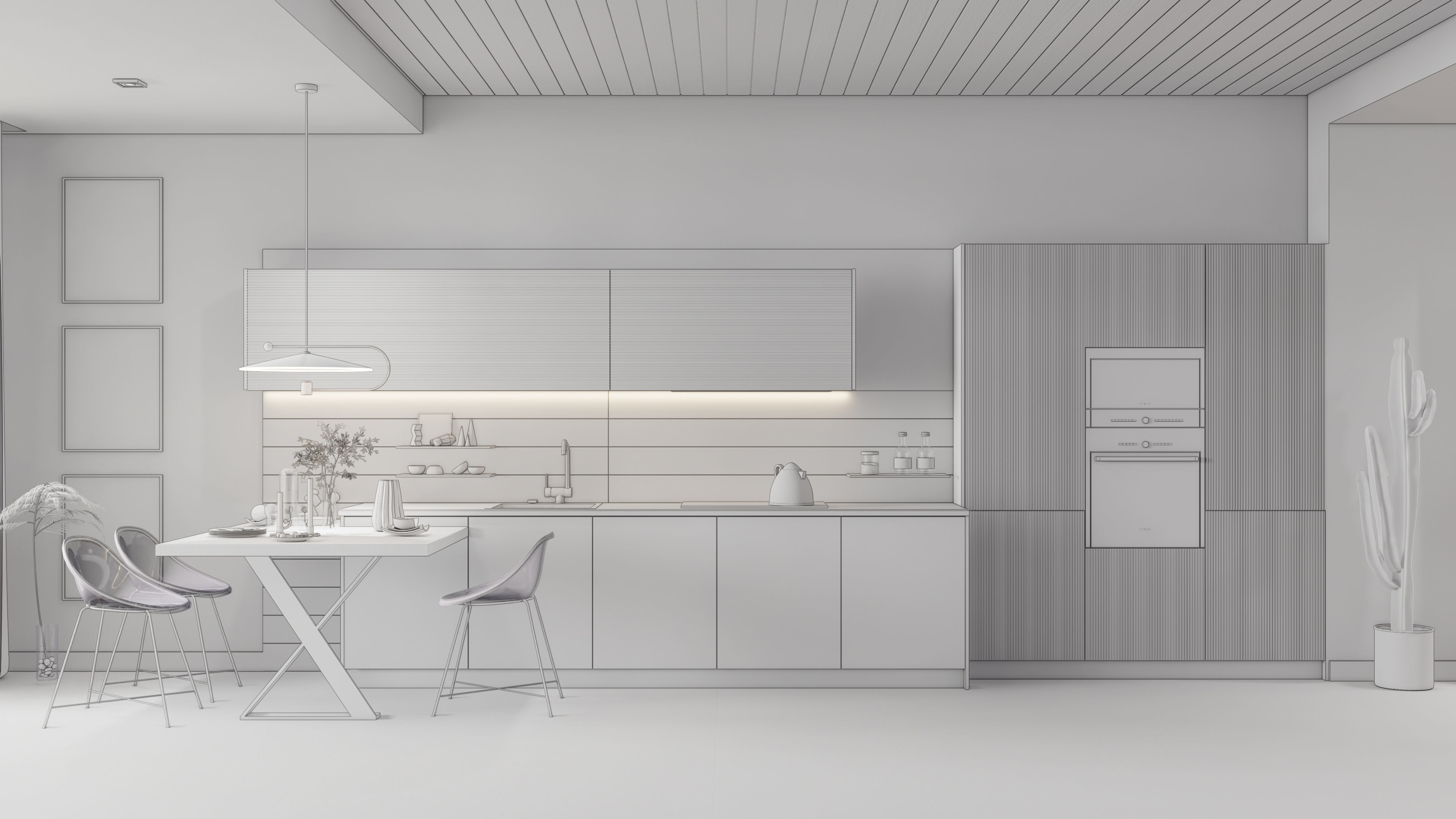 Kitchen fully parametric Resizable manufacturable 0017 3D model_20