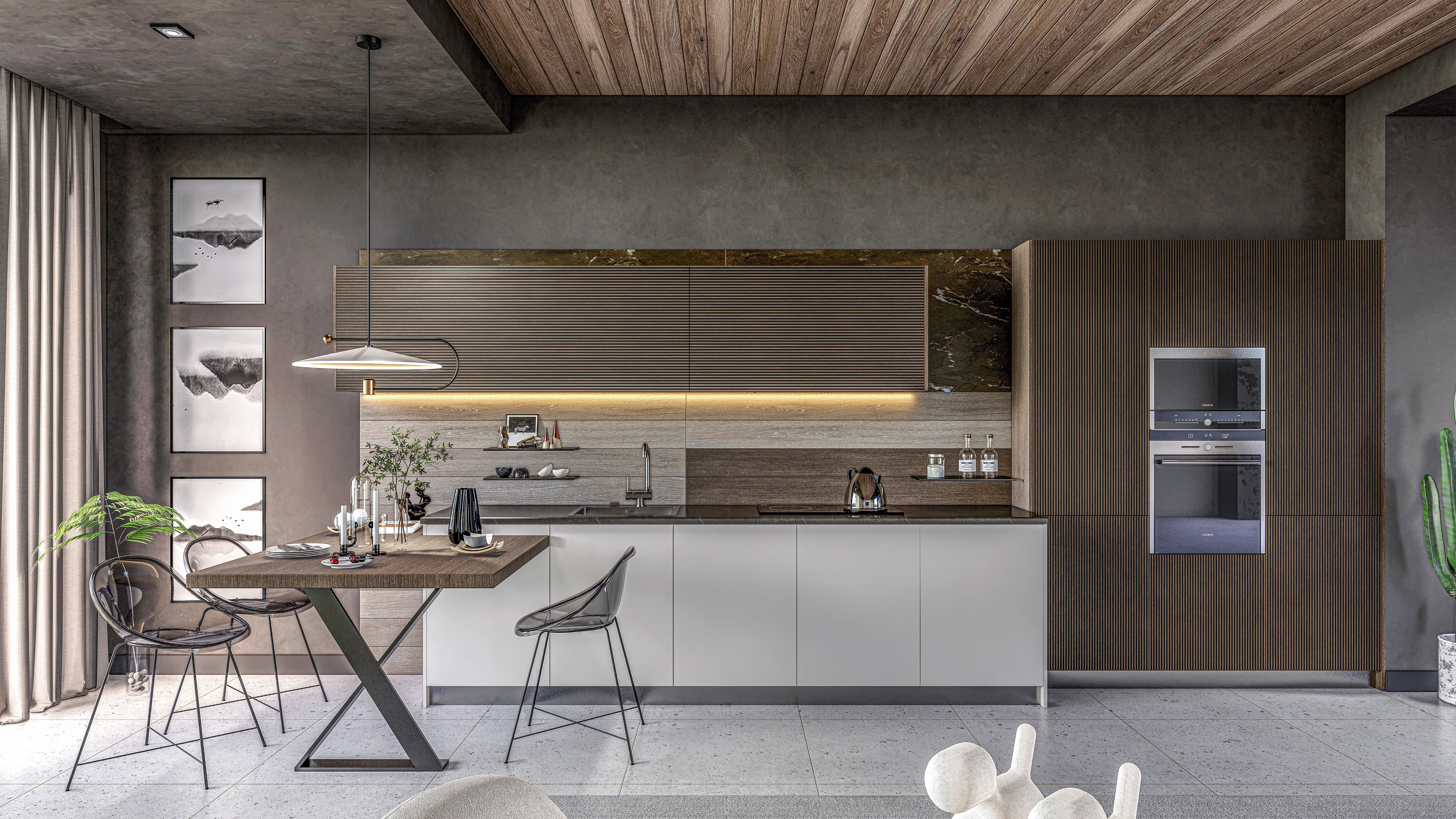 Kitchen fully parametric Resizable manufacturable 0017 3D model_4