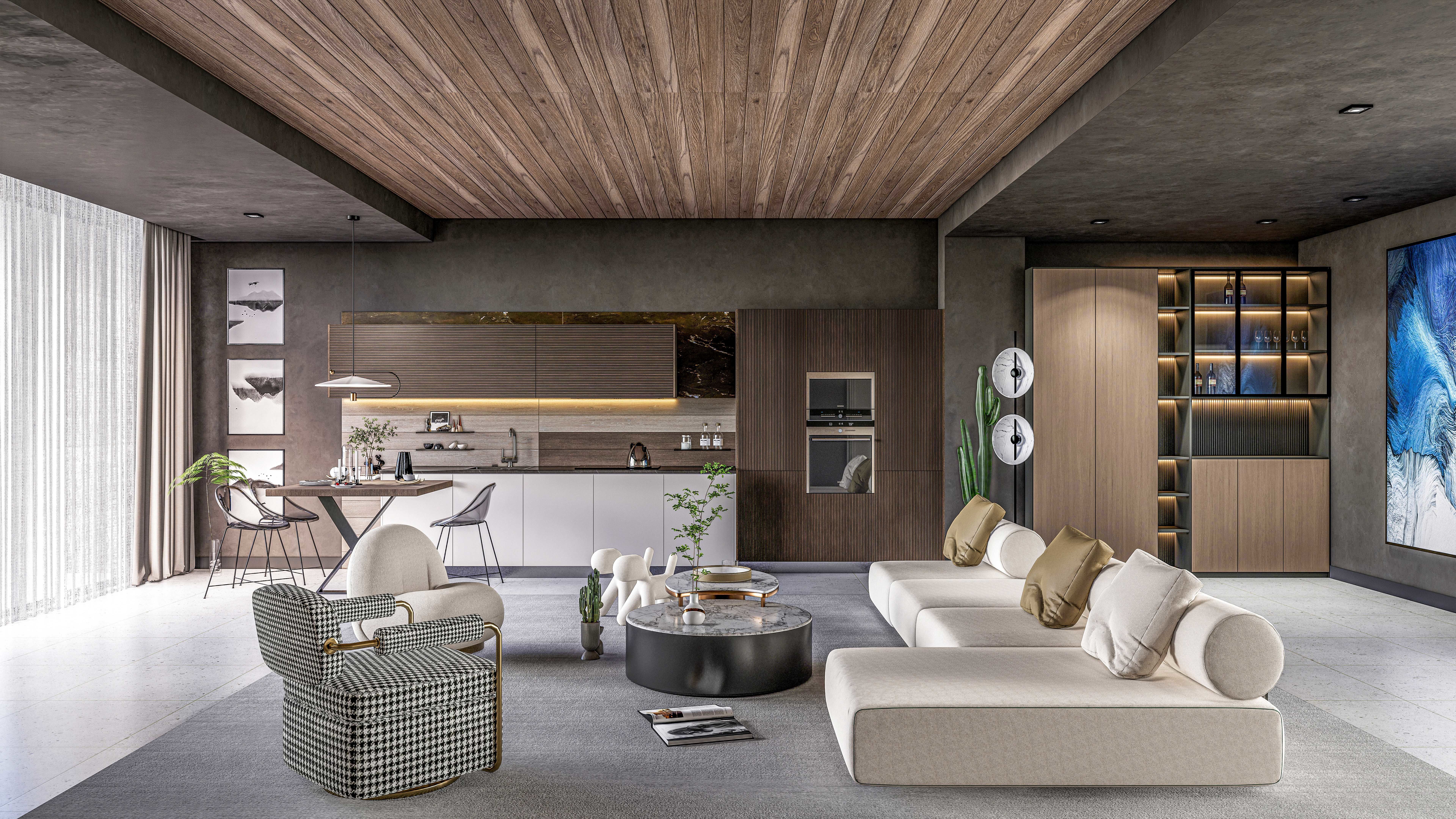 Kitchen fully parametric Resizable manufacturable 0017 3D model_3