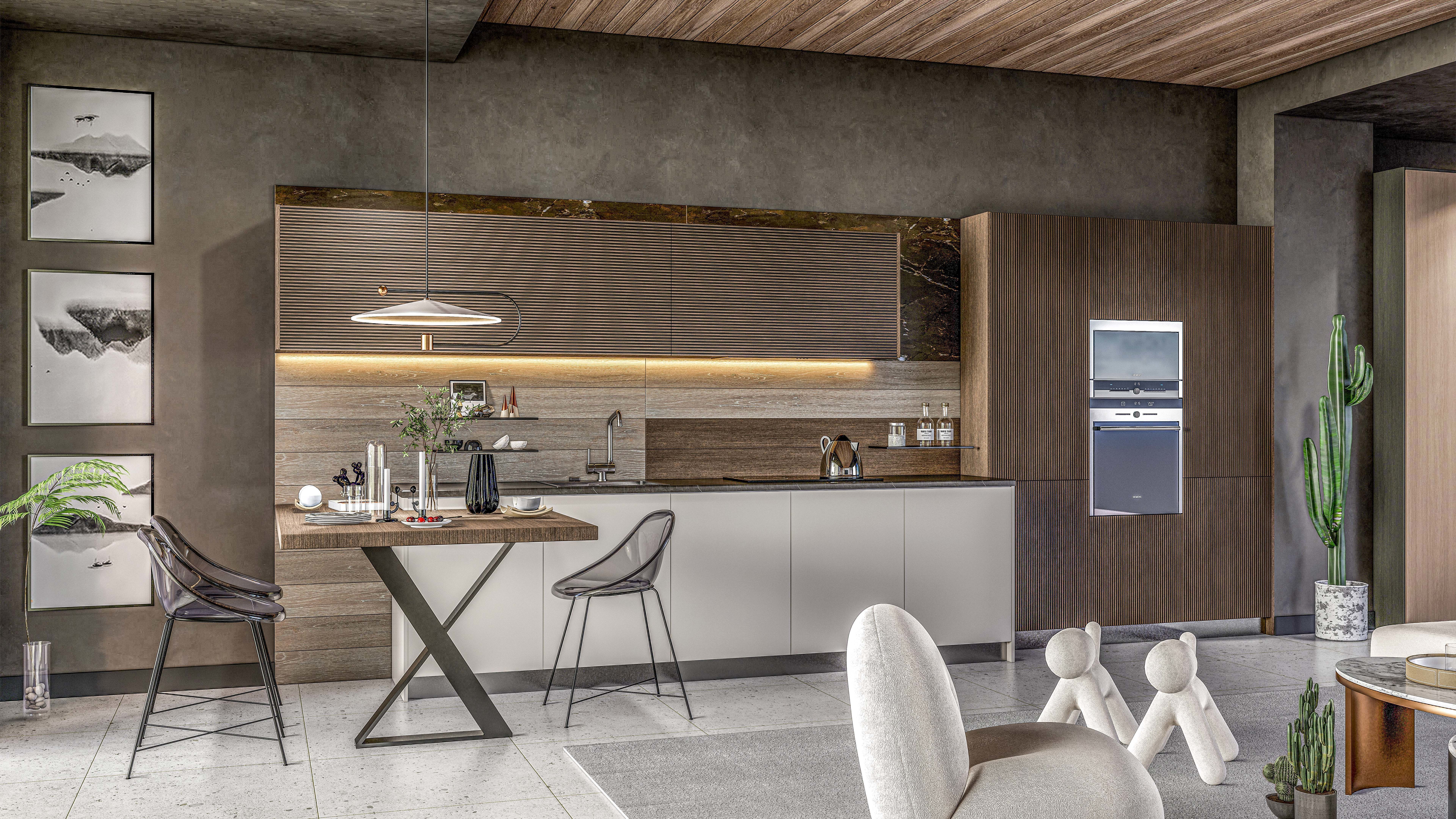 Kitchen fully parametric Resizable manufacturable 0017 3D model_9