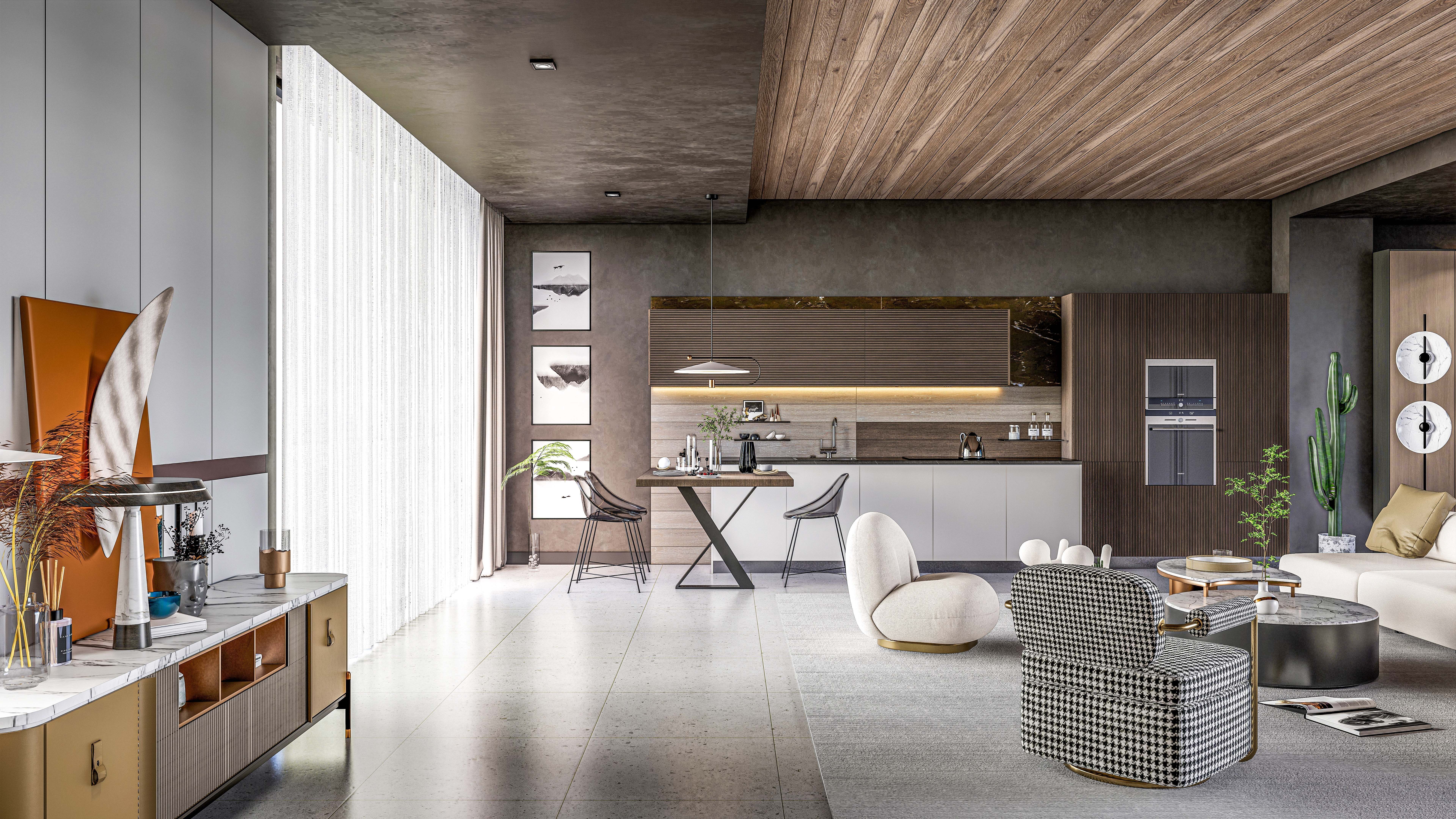 Kitchen fully parametric Resizable manufacturable 0017 3D model_5