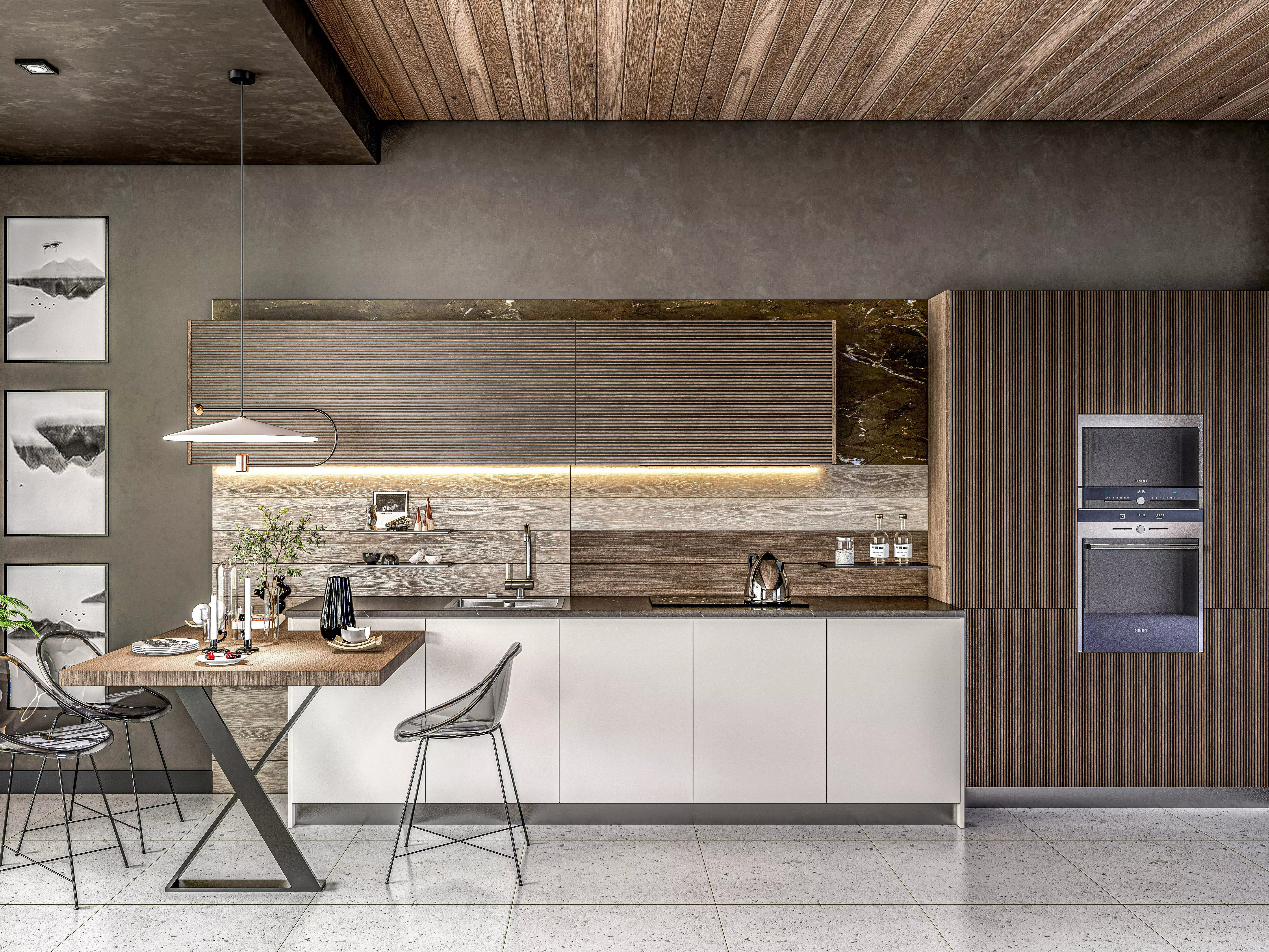 Kitchen fully parametric Resizable manufacturable 0017 3D model_0