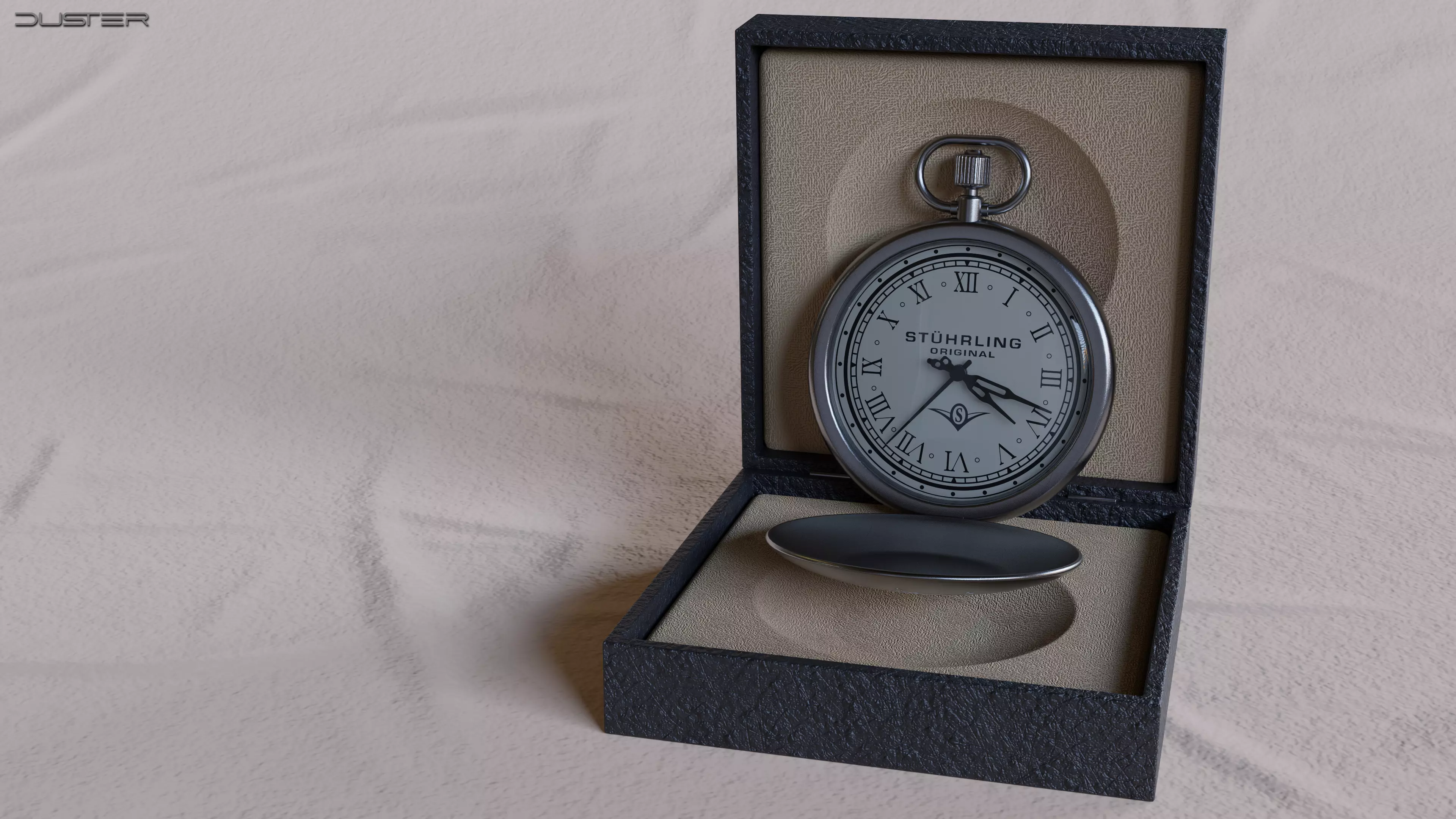Pocket Watch and Box Low-poly 3D model