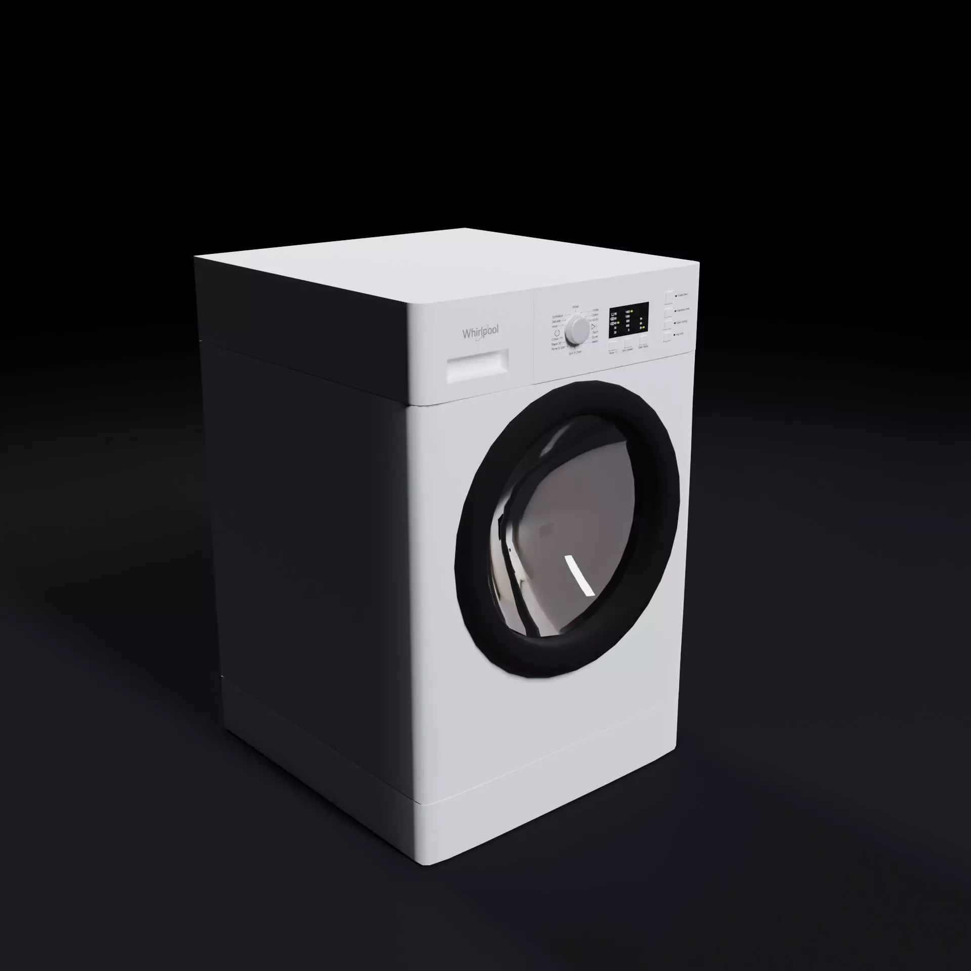 Whirlpool Washing Machine Low-poly 3D model_0