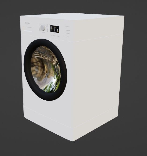 Whirlpool Washing Machine Low-poly 3D model_2