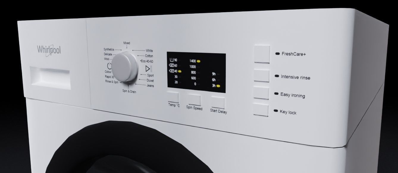 Whirlpool Washing Machine Low-poly 3D model_1