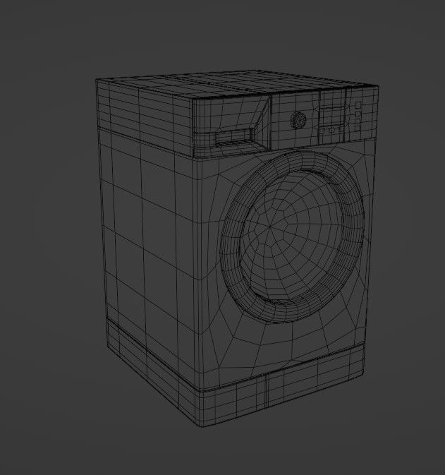 Whirlpool Washing Machine Low-poly 3D model_3