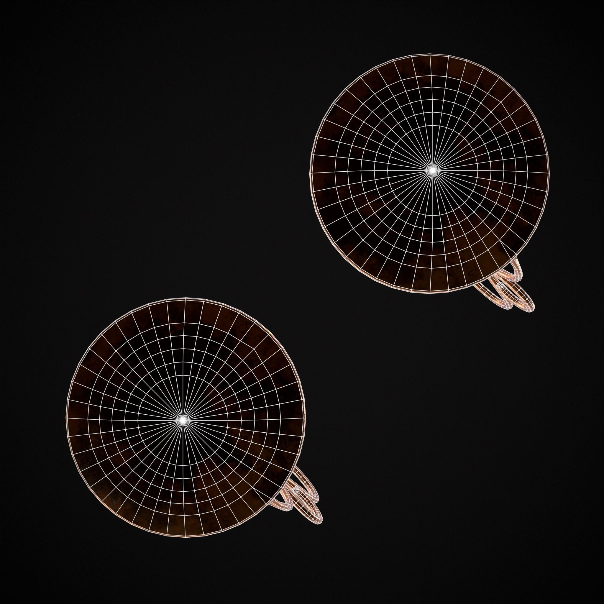 Medium Copper Chamberstick Low-poly 3D model_26